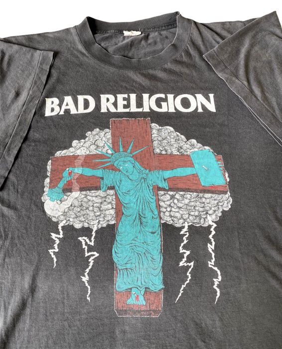 Gildan Bad Religion Band T-Shirt, Men's Size Large cotton Charcoal Vintage Second Hand