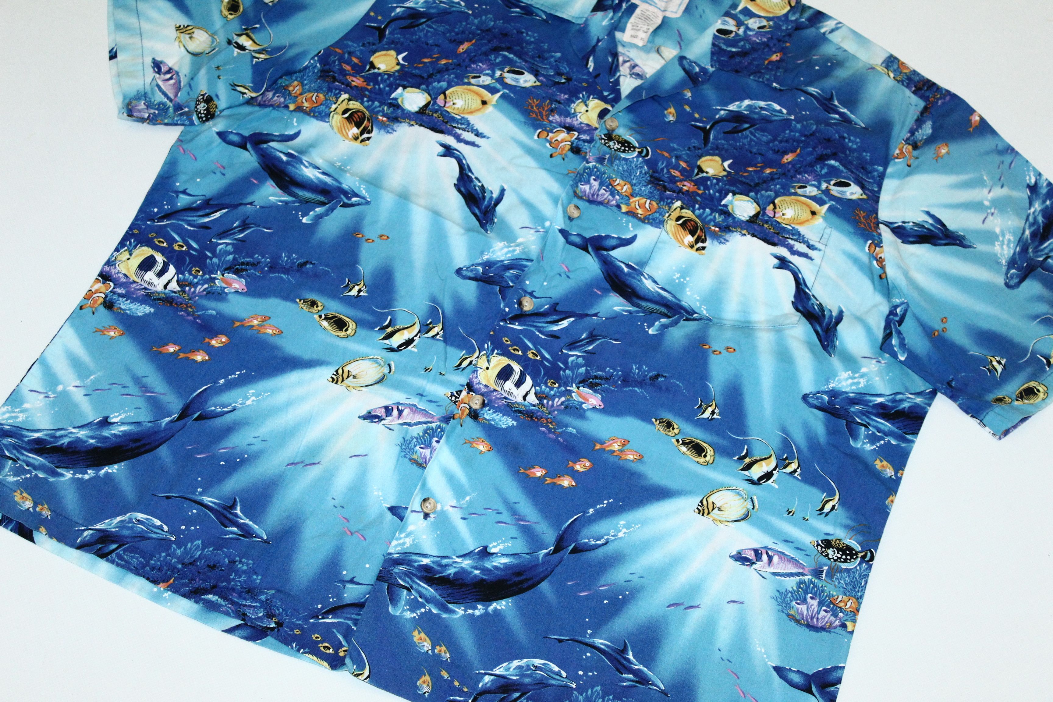Vintage 🔥 Pride of Hawaii Ocean Fish Print Hawaiian Shirt Size US L / EU 52-54 / 3 - 3 Thumbnail