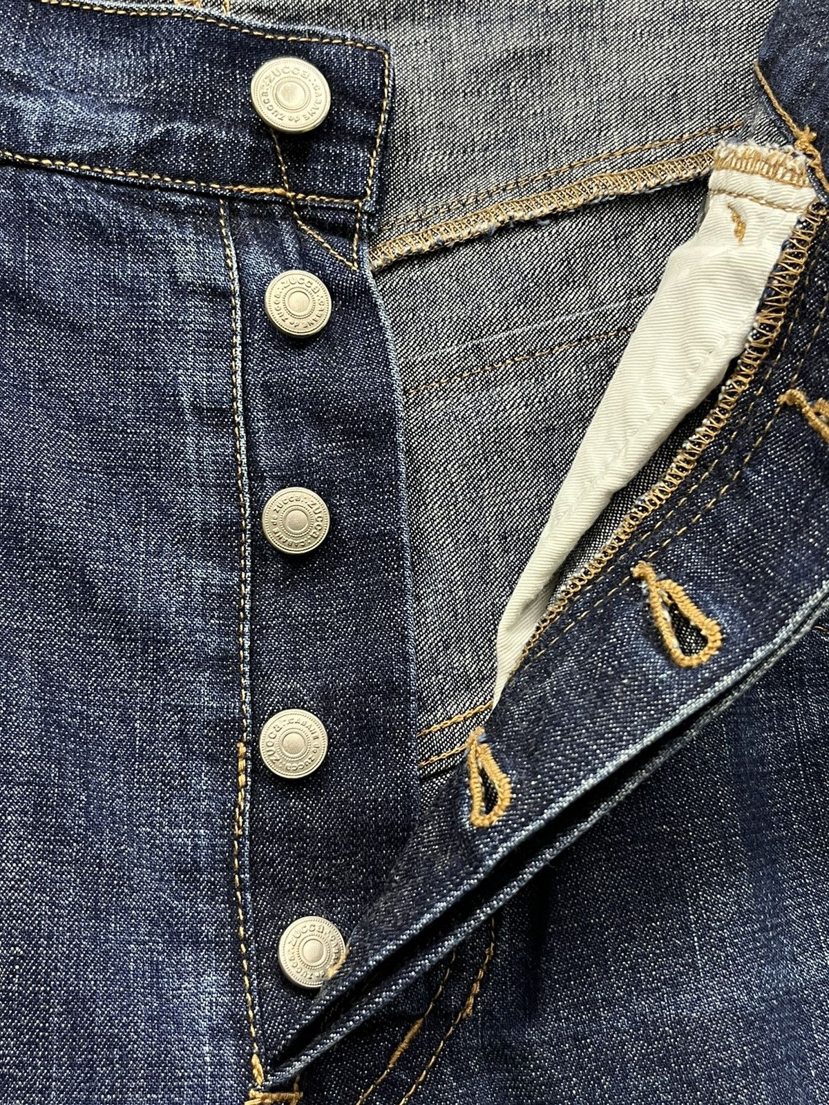 CABANE de ZUCCa 🔥CABANE DE ZUCCA Double Waist Distressed Selvedge Denim Size US 31 - 11 Thumbnail