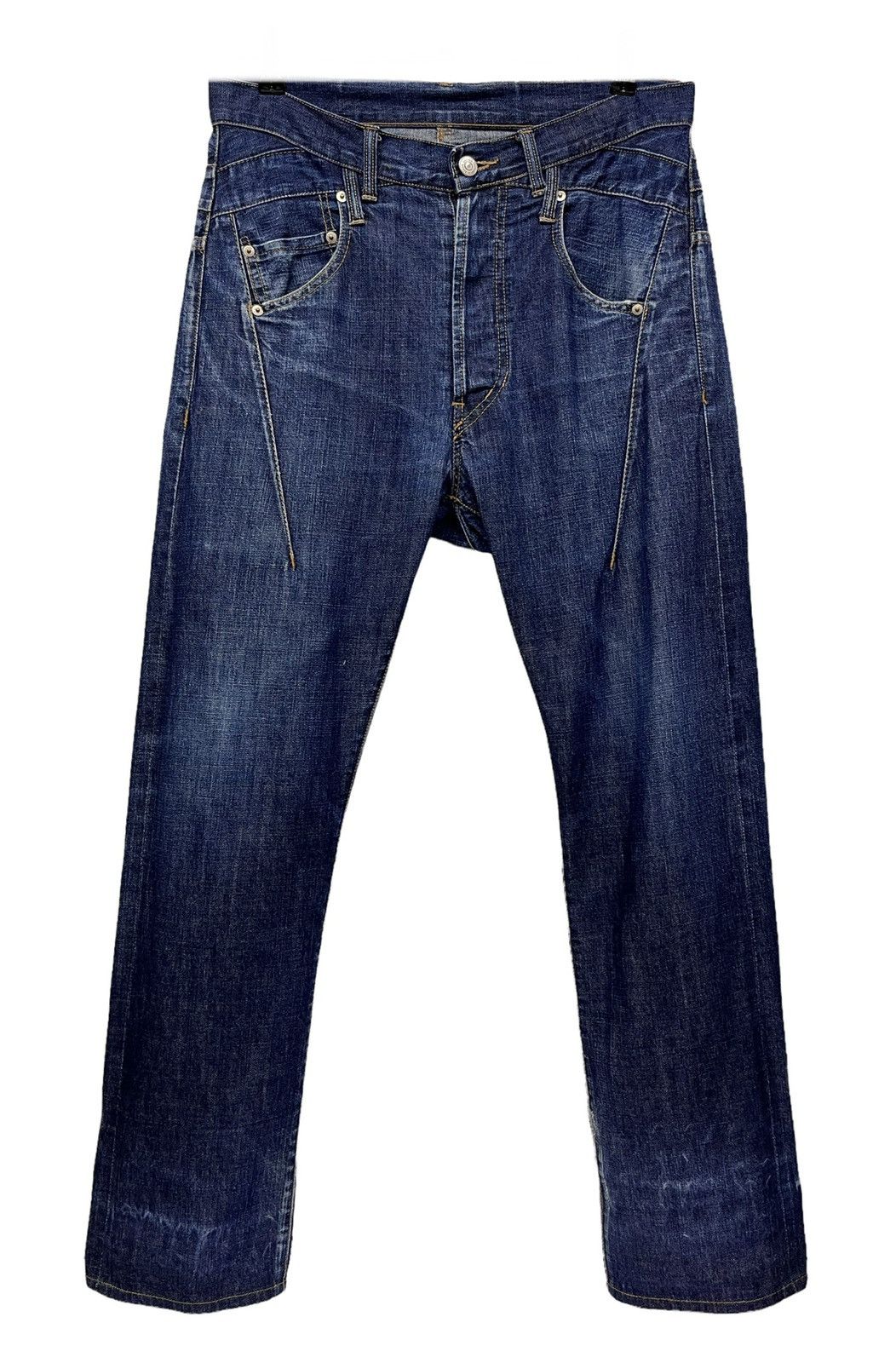 CABANE de ZUCCa 🔥CABANE DE ZUCCA Double Waist Distressed Selvedge Denim Size US 31 - 3 Thumbnail