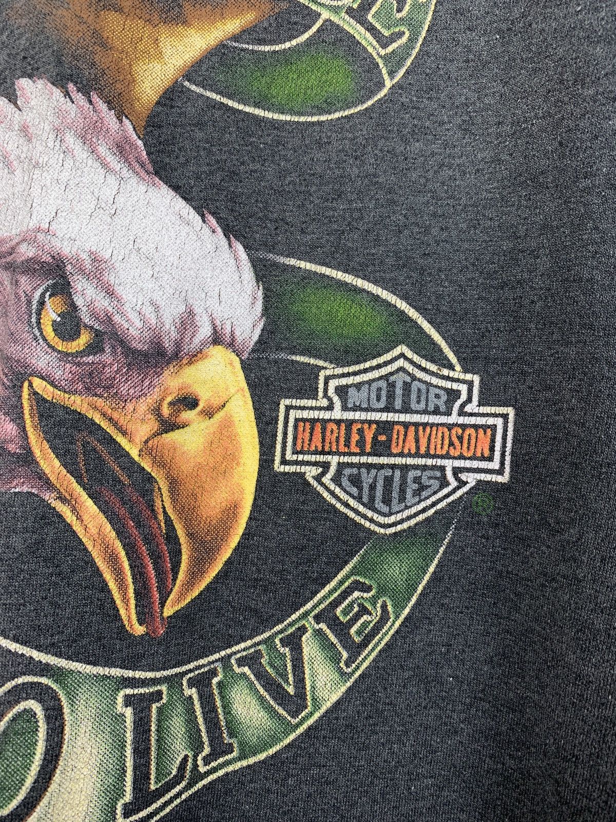 Harley Davidson 1991 Vintage Harley Davidson 3D Emblem Eagles Live To Ride Size US XL / EU 56 / 4 - 7 Thumbnail