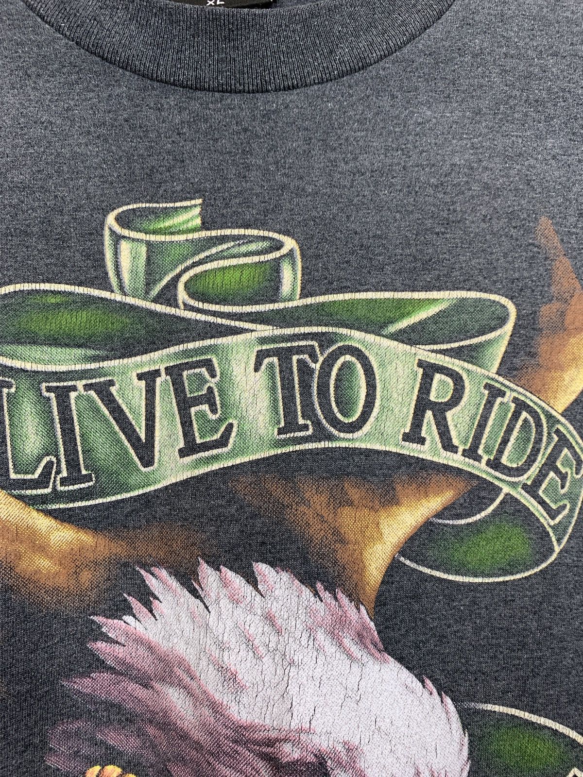 Harley Davidson 1991 Vintage Harley Davidson 3D Emblem Eagles Live To Ride Size US XL / EU 56 / 4 - 9 Thumbnail