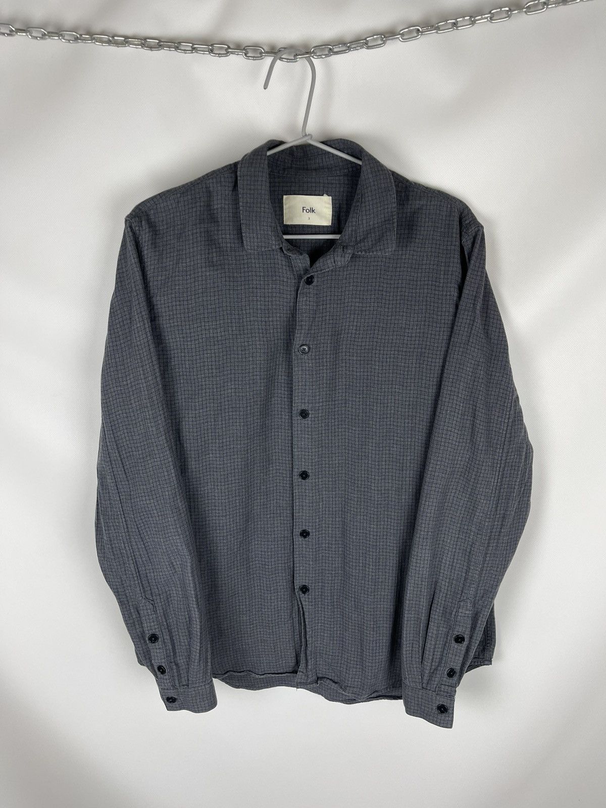 Flannel Folk checkered grey flannel shirt travis Scott style Size US M / EU 48-50 / 2 - 5 Thumbnail