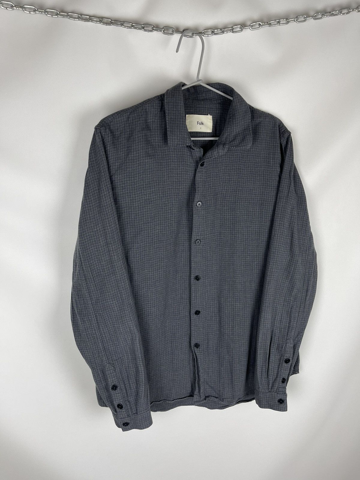 Flannel Folk checkered grey flannel shirt travis Scott style Size US M / EU 48-50 / 2 - 6 Thumbnail