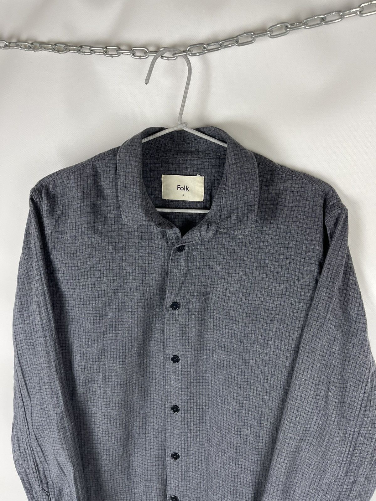 Flannel Folk checkered grey flannel shirt travis Scott style Size US M / EU 48-50 / 2 - 8 Thumbnail