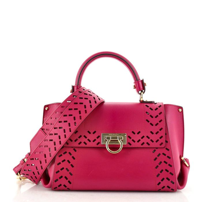 Salvatore Ferragamo Sofia Satchel Laser Cut Leather Small | Grailed