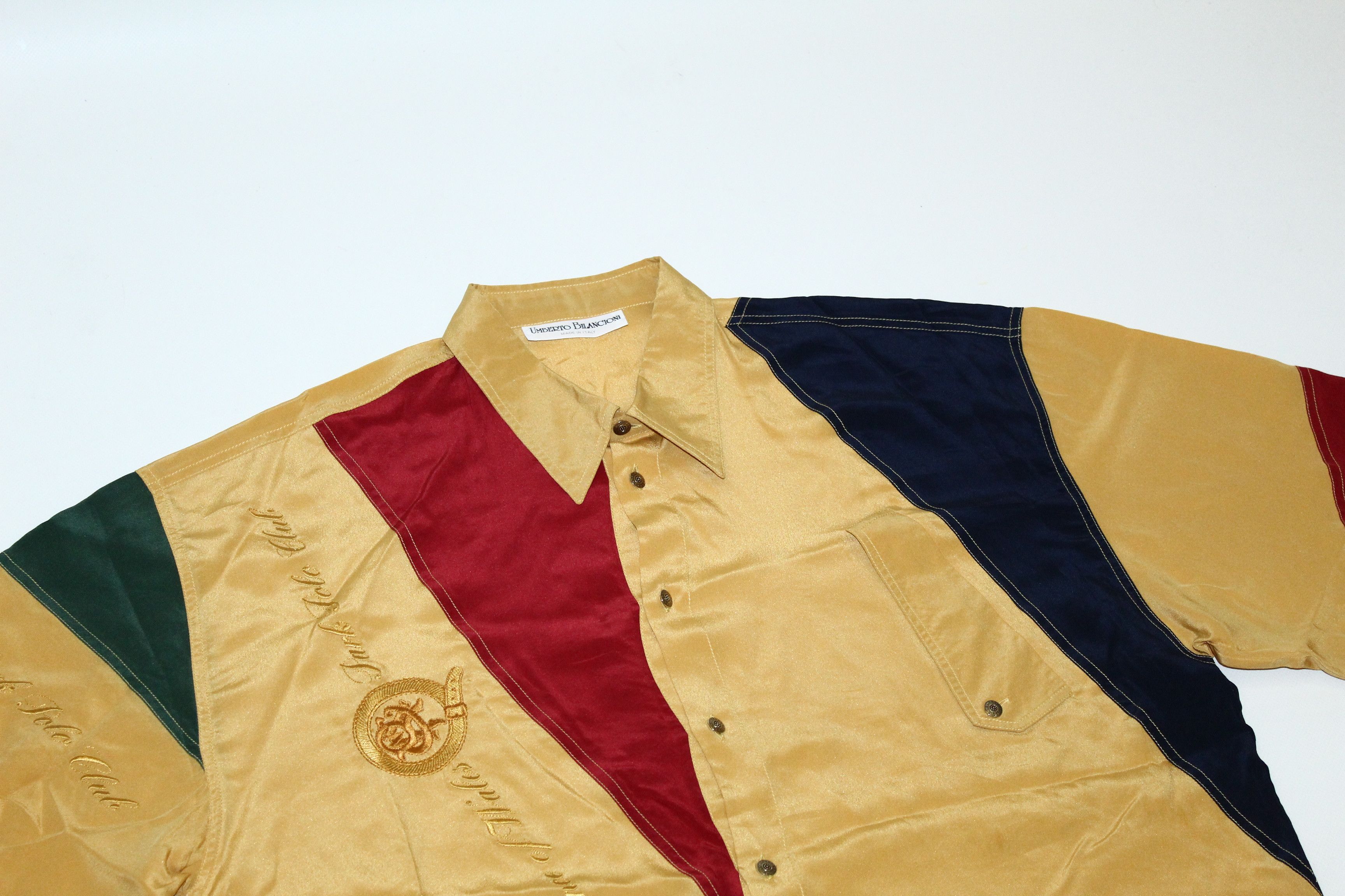 Vintage 💥80s Umberto Bilancioni Signatured slash poket Silk Shirt Size US XL / EU 56 / 4 - 2 Thumbnail