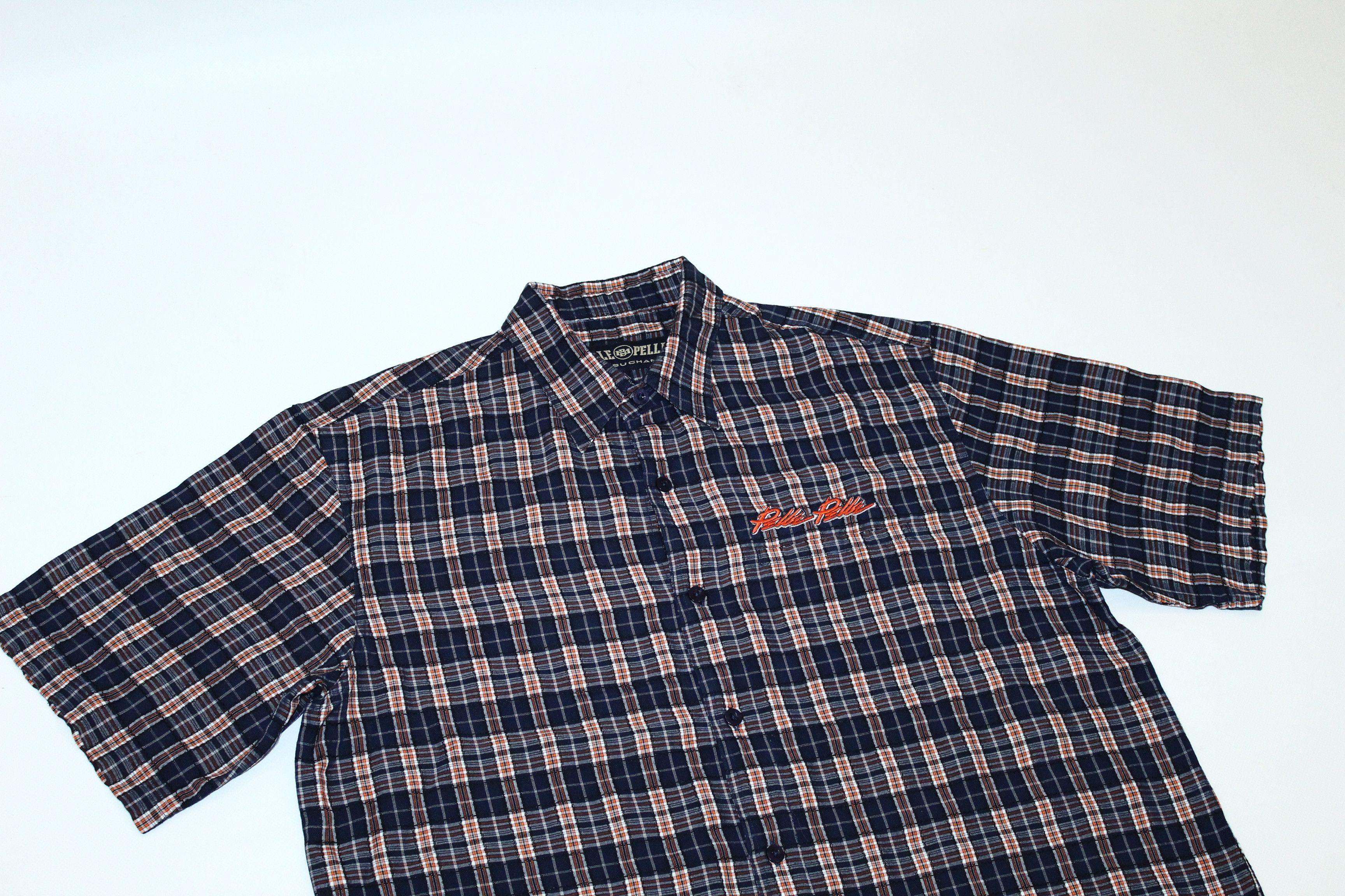 Pelle Pelle 💥RARE💥Pelle Pelle Sign Checkered Patchwork Rayon Shirt Size US L / EU 52-54 / 3 - 2 Thumbnail