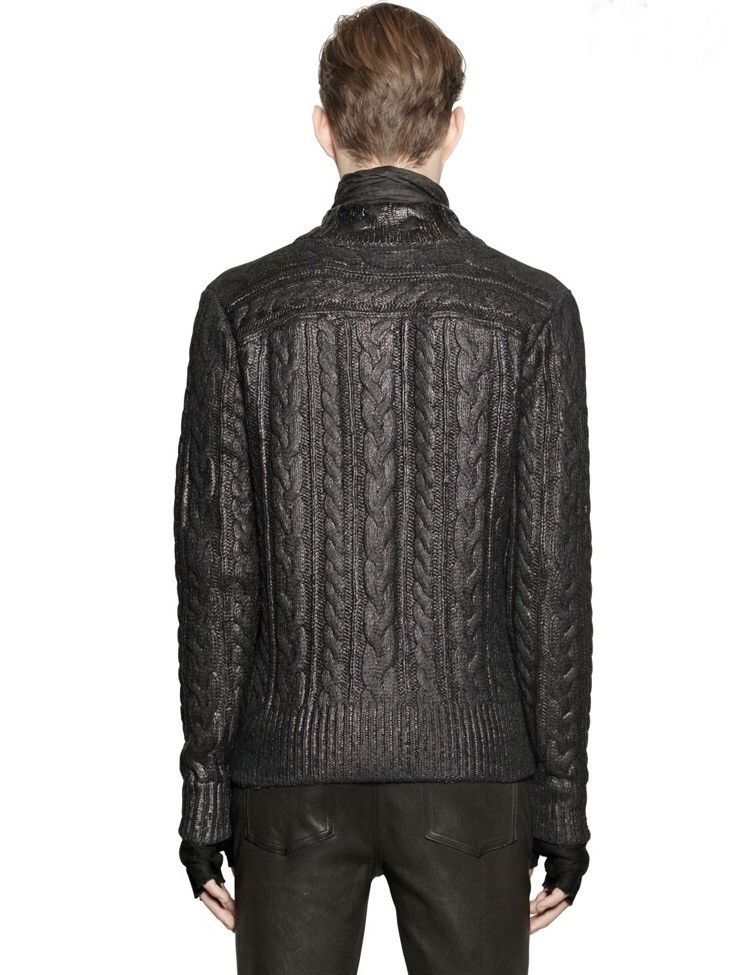 John Varvatos Foil Cable knit sweater Medium Size US M / EU 48-50 / 2 - 2 Thumbnail