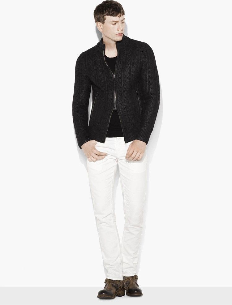 John Varvatos Foil Cable knit sweater Medium Size US M / EU 48-50 / 2 - 6 Thumbnail