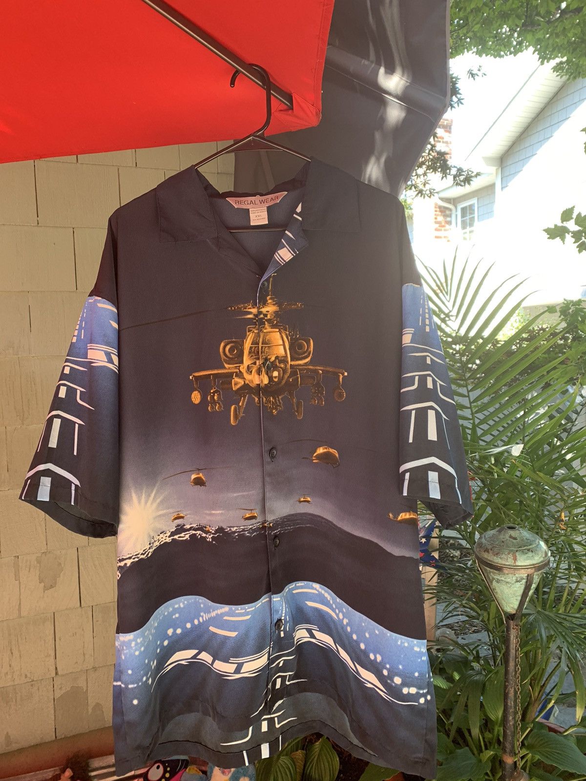 Vintage Streetwear Button up helicopter