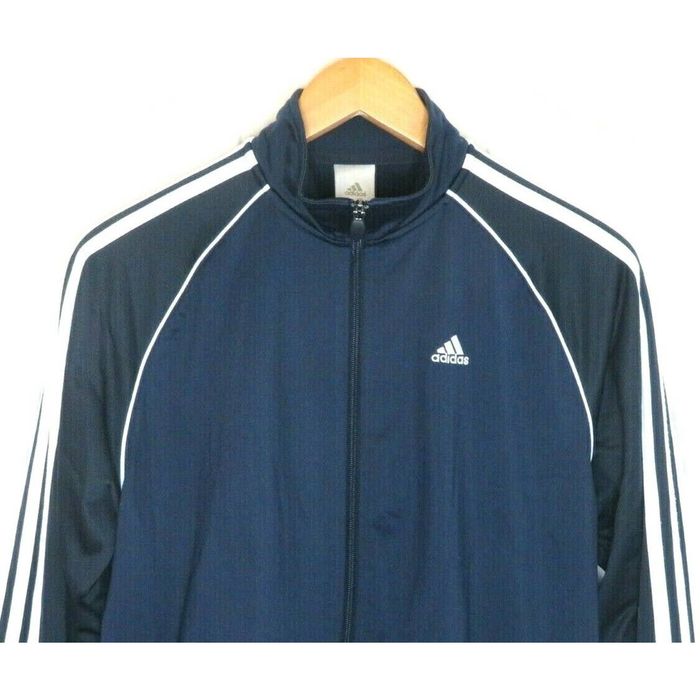 Adidas Adidas Youth XL 1820 Full Zip Warmup Jacket Navy Blue Black