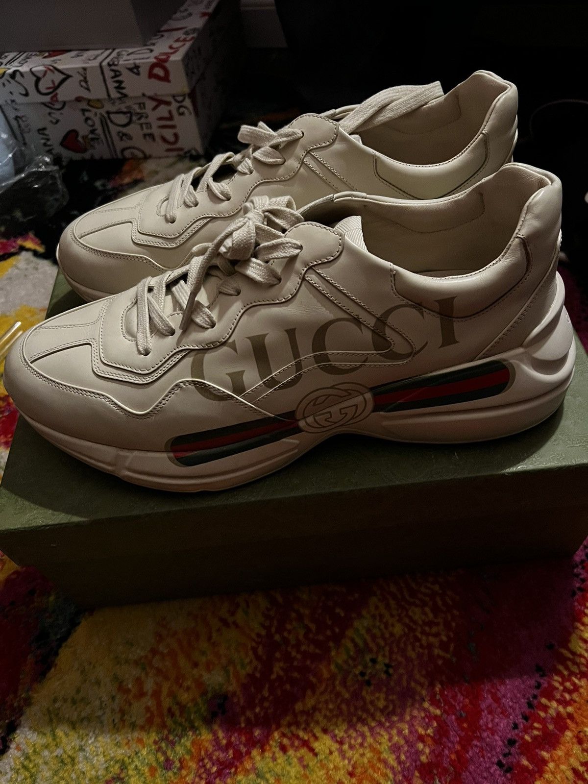 Gucci Rhyton Gucci logo sneaker Grailed