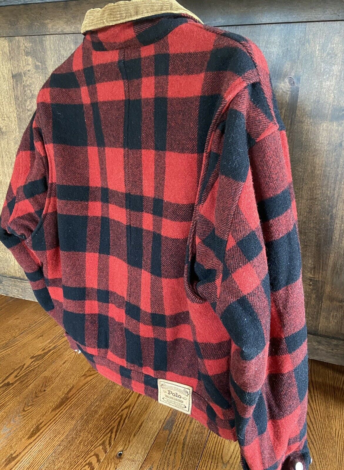 Polo Ralph Lauren Vintage Polo Ralph Lauren Red Flannel Wool Jacket Large Size US L / EU 52-54 / 3 - 3 Thumbnail