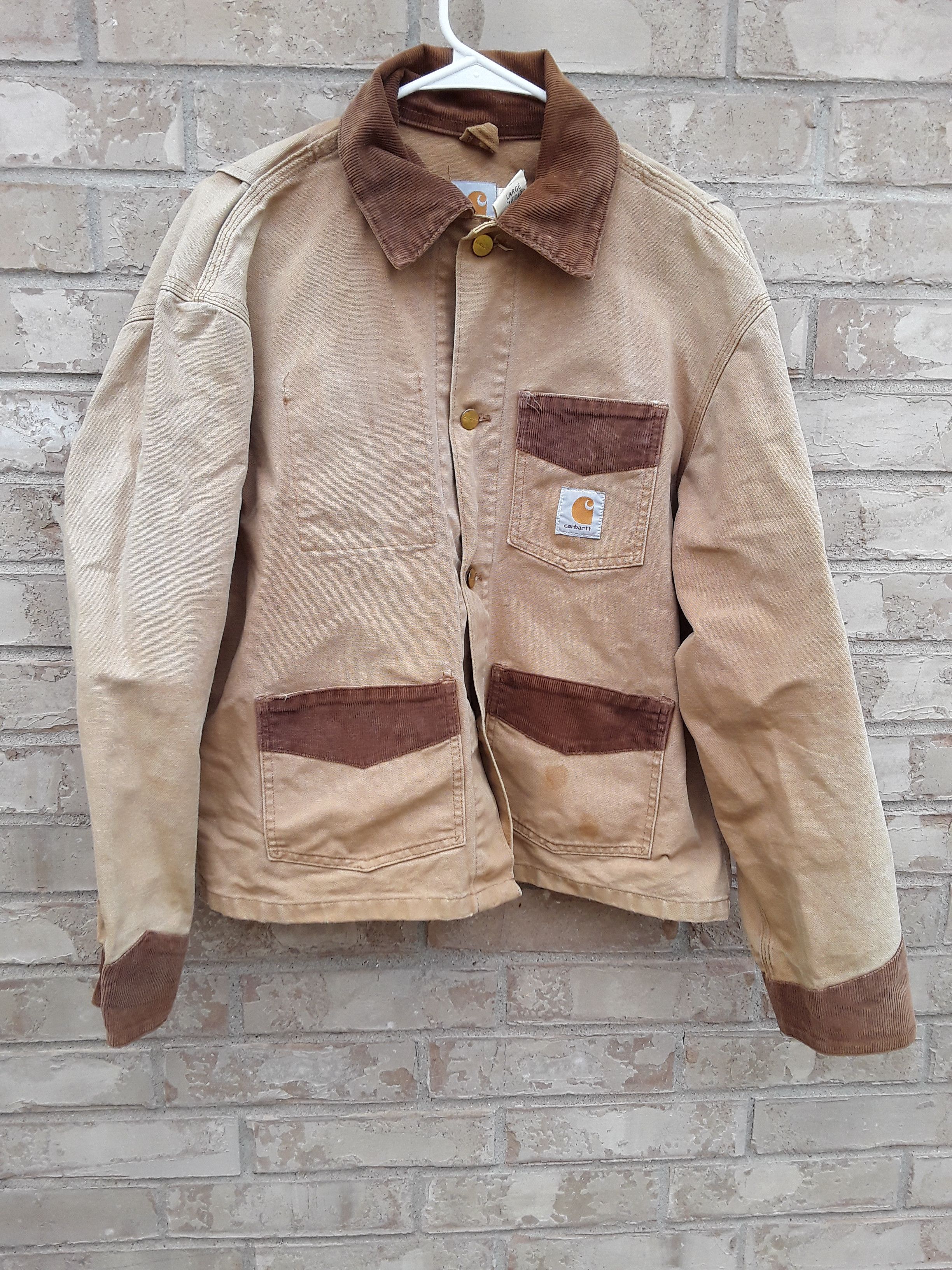 Carhartt Unlined Barn Chore Light Brown Jacket Corduroy Collar USA ...