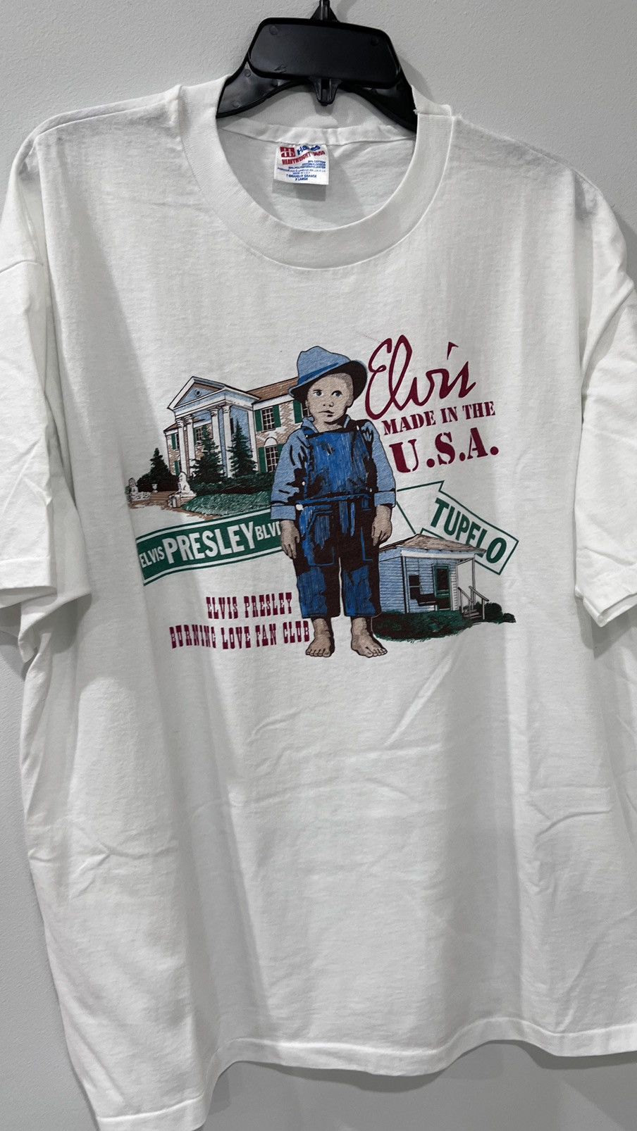 Band Tees × Vintage Elvis Made in USA “Burning Love Fan Club” Single Stitch Tee Size US XL / EU 56 / 4 - 1 Thumbnail