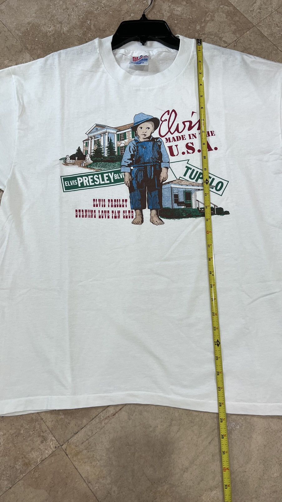 Band Tees × Vintage Elvis Made in USA “Burning Love Fan Club” Single Stitch Tee Size US XL / EU 56 / 4 - 6 Thumbnail