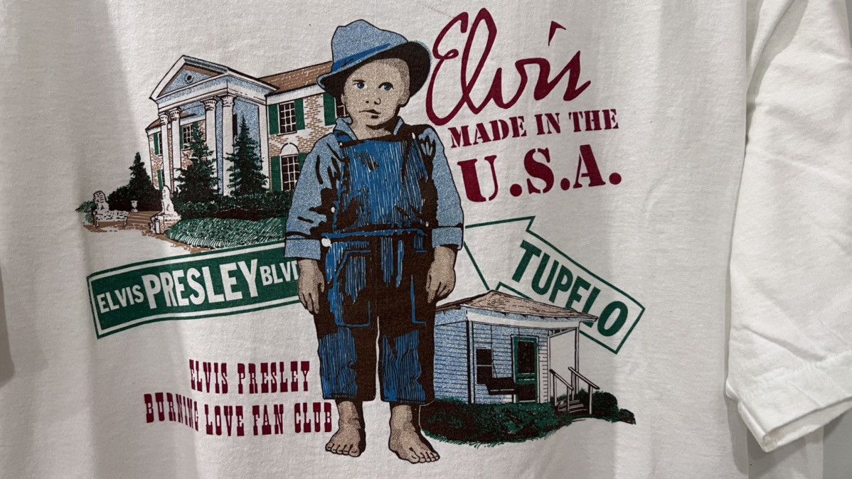 Band Tees × Vintage Elvis Made in USA “Burning Love Fan Club” Single Stitch Tee Size US XL / EU 56 / 4 - 3 Thumbnail