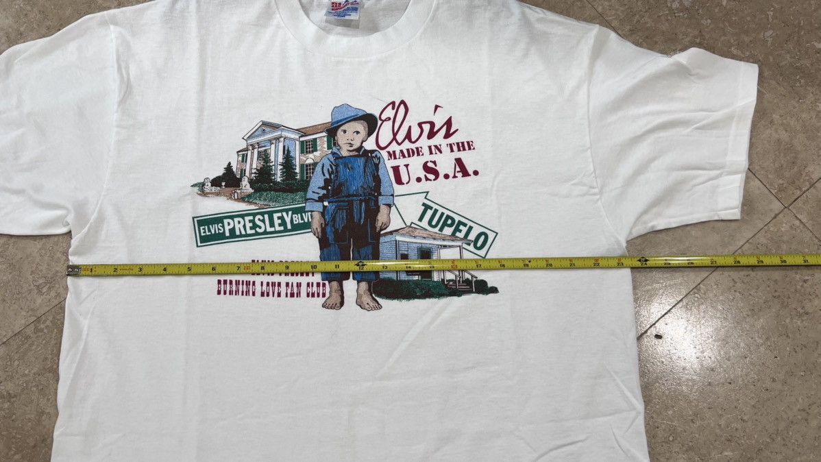 Band Tees × Vintage Elvis Made in USA “Burning Love Fan Club” Single Stitch Tee Size US XL / EU 56 / 4 - 7 Thumbnail