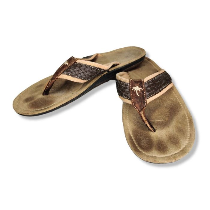 Other Margaritaville Mens Size 11 Mirage Flip Flops Brown PU Woven