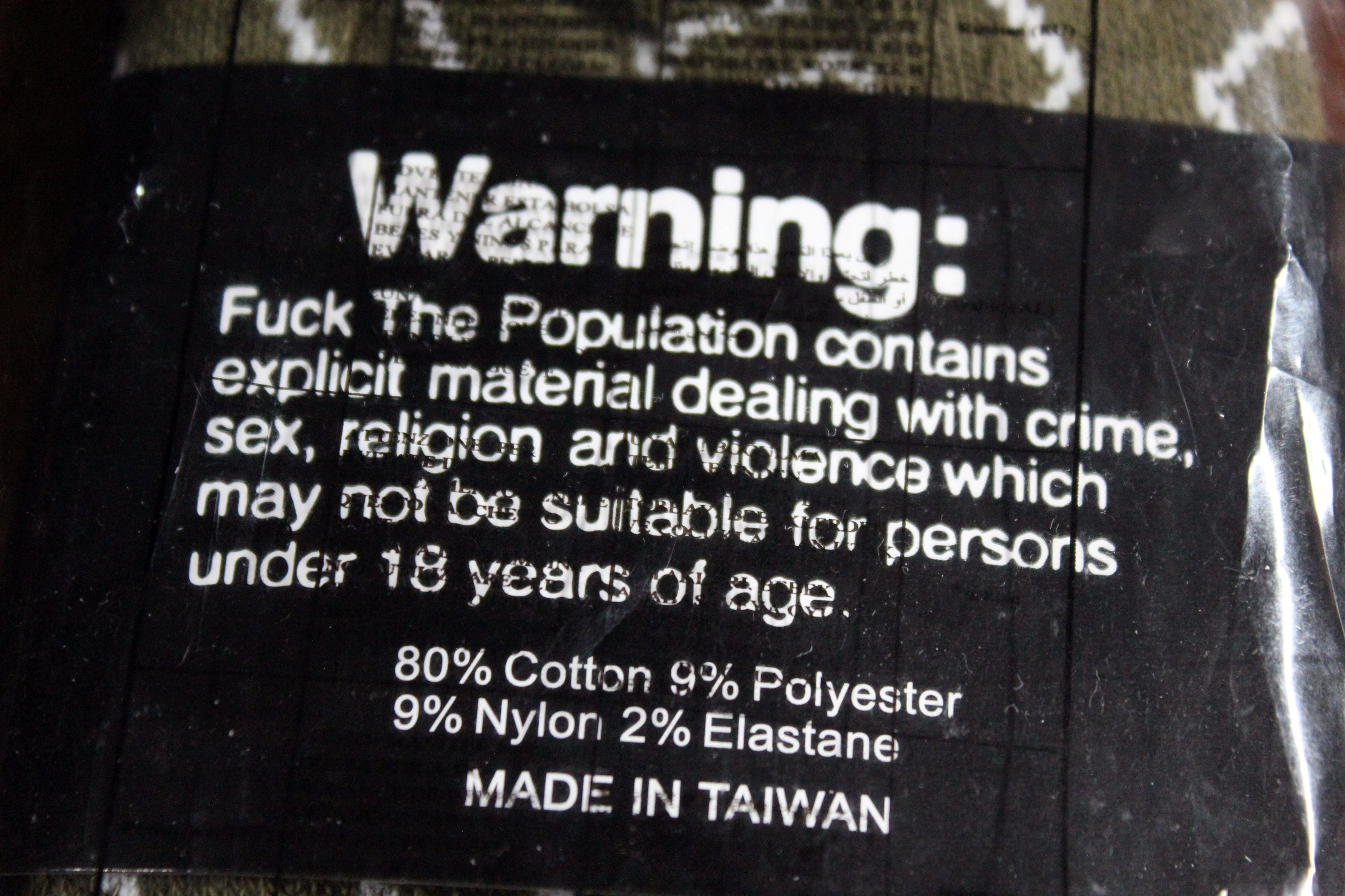 Fuck The Population FTP Socks All Over Outline Logo [Olive] Size ONE SIZE - 6 Thumbnail