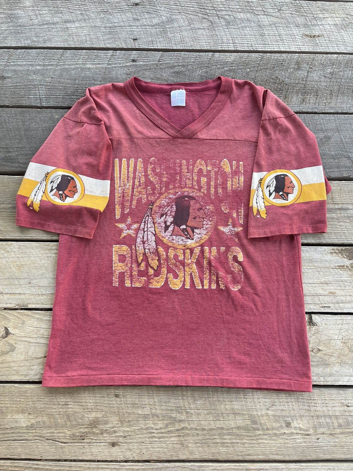NFL × Vintage Vintage 80s/90s Washington Redskins NFL Faded T Shirt Size US L / EU 52-54 / 3 - 1 Thumbnail
