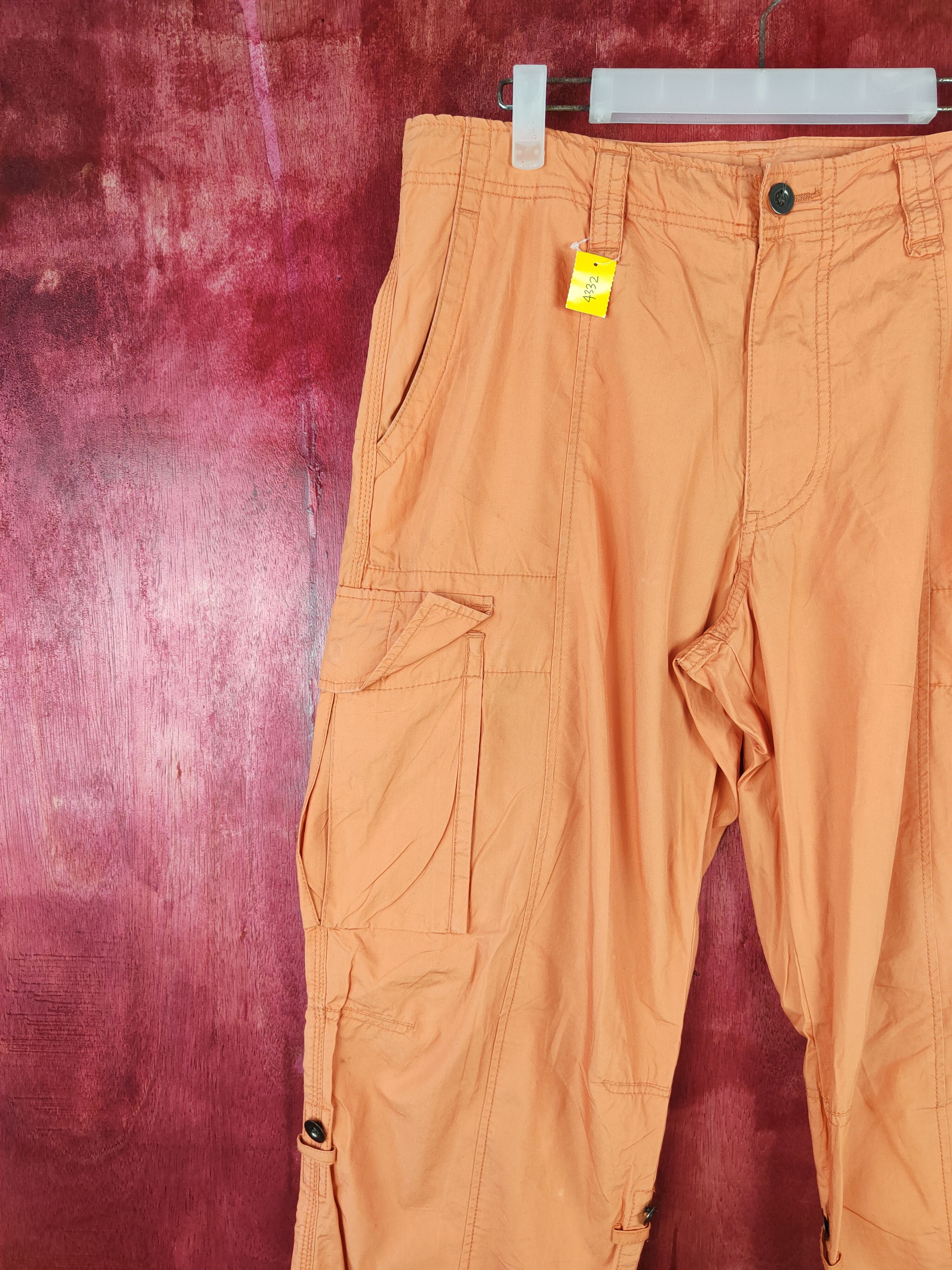 Japanese Brand × Vintage Uniqlo orange multi pocket tactical cargo pants #S357 Size US 35 - 4 Thumbnail