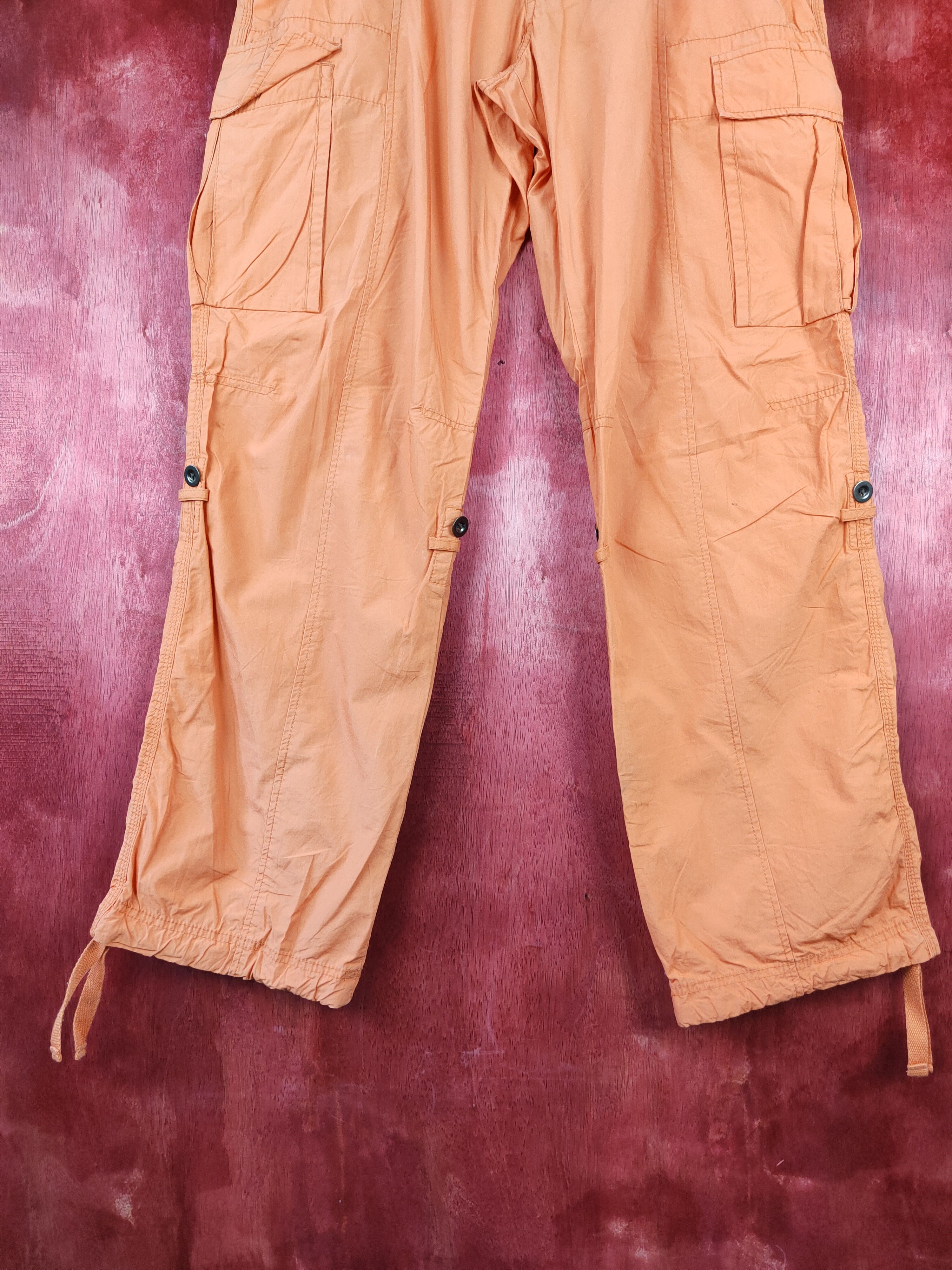 Japanese Brand × Vintage Uniqlo orange multi pocket tactical cargo pants #S357 Size US 35 - 2 Thumbnail
