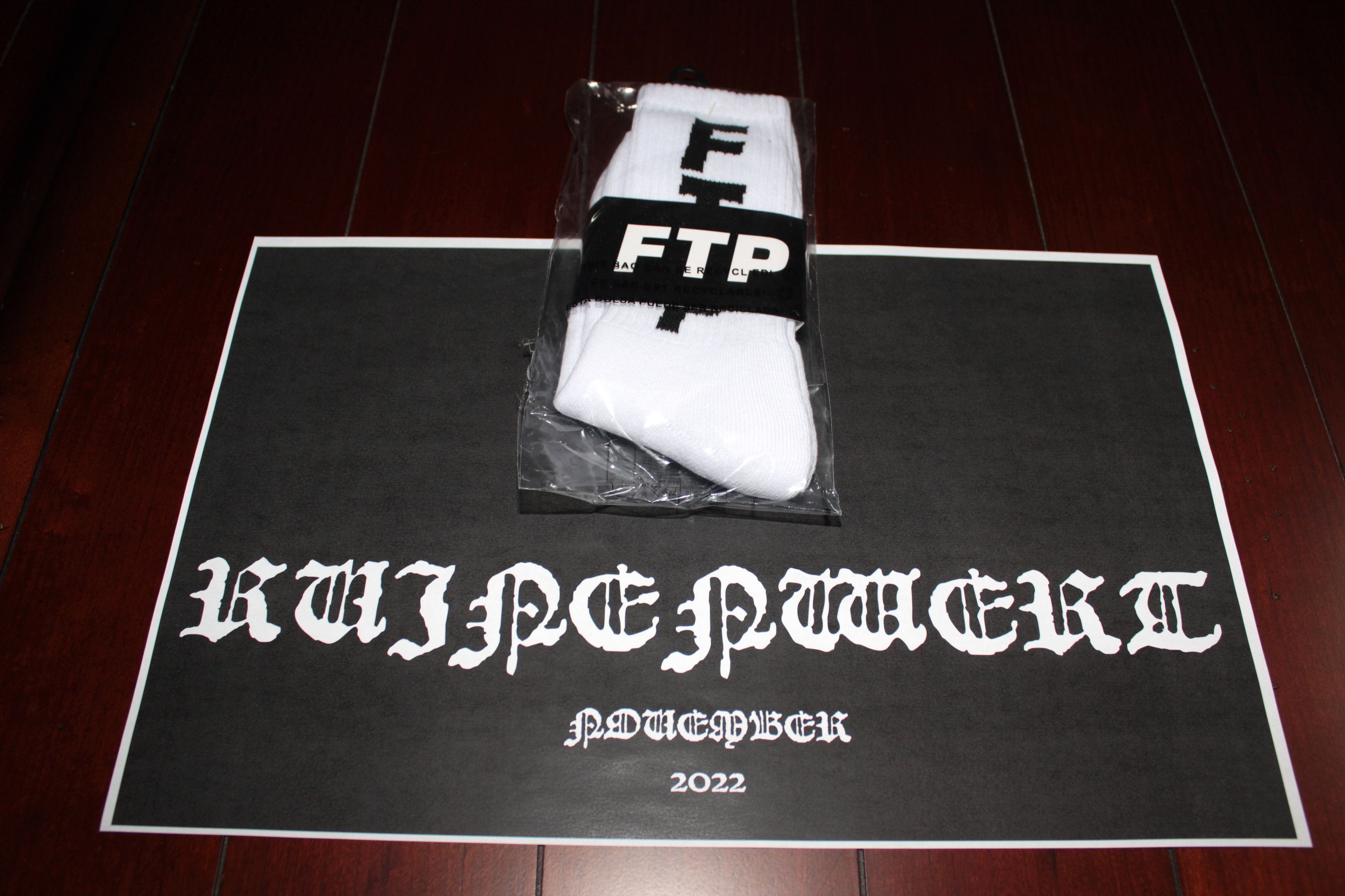 Fuck The Population FTP Socks Vertical Logo [White] Size ONE SIZE - 7 Thumbnail