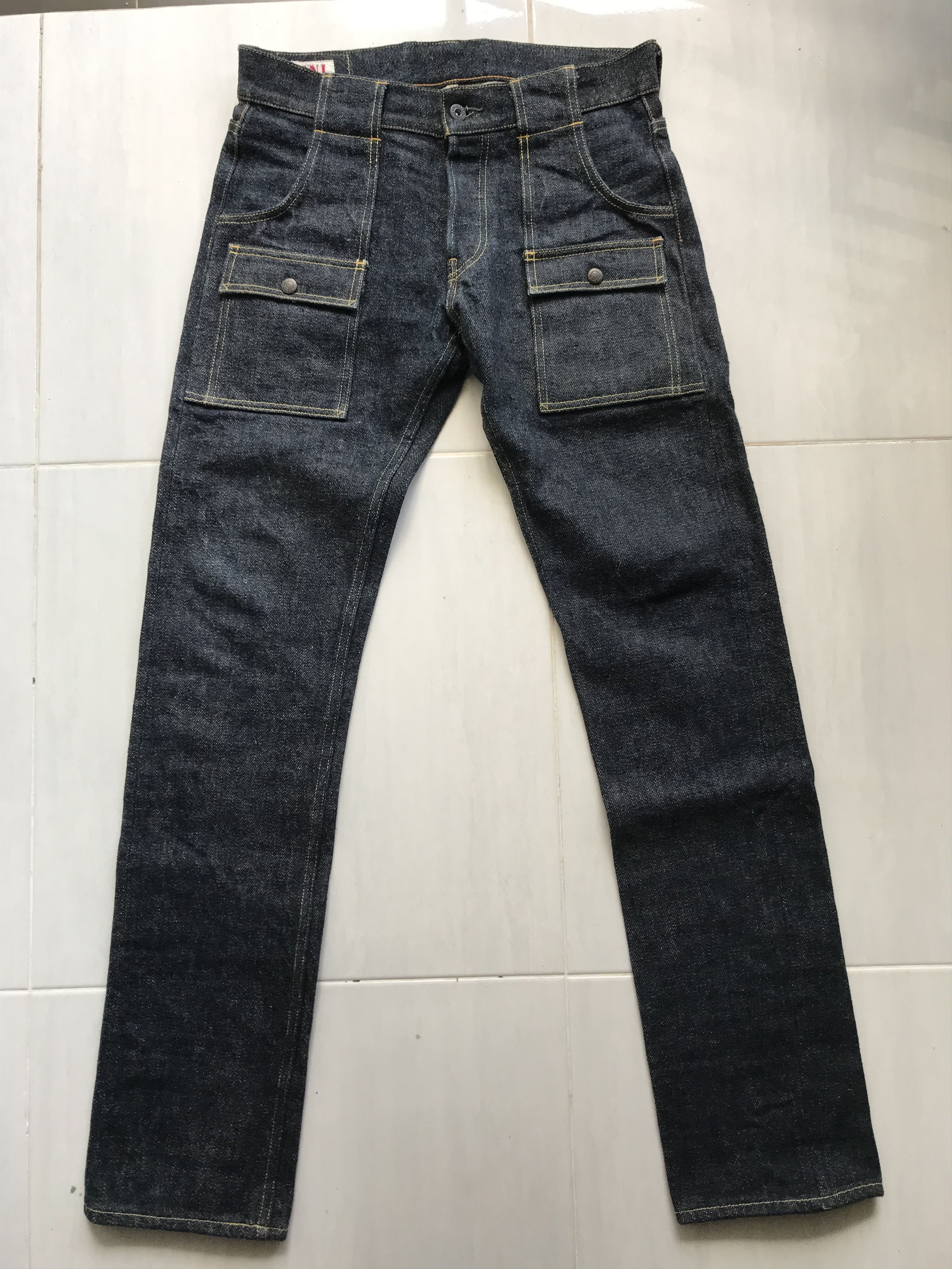 image of Biker Jeans x Oni 2-D2 Oni 20Oz Bush "strong Like The Devil" Denim Masao Oishi, Men's (Size 31)