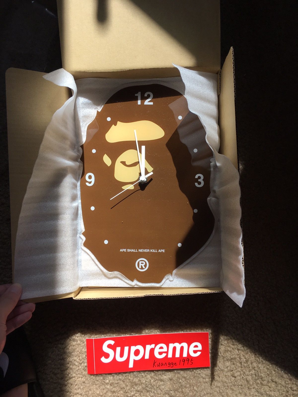 Bape Authentic A Bathing Ape Head Brown Wall Clock Accessories