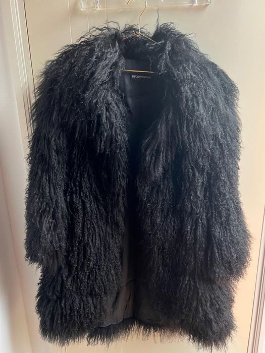 Emporio Armani Emporio Armani goat fur coat | Grailed