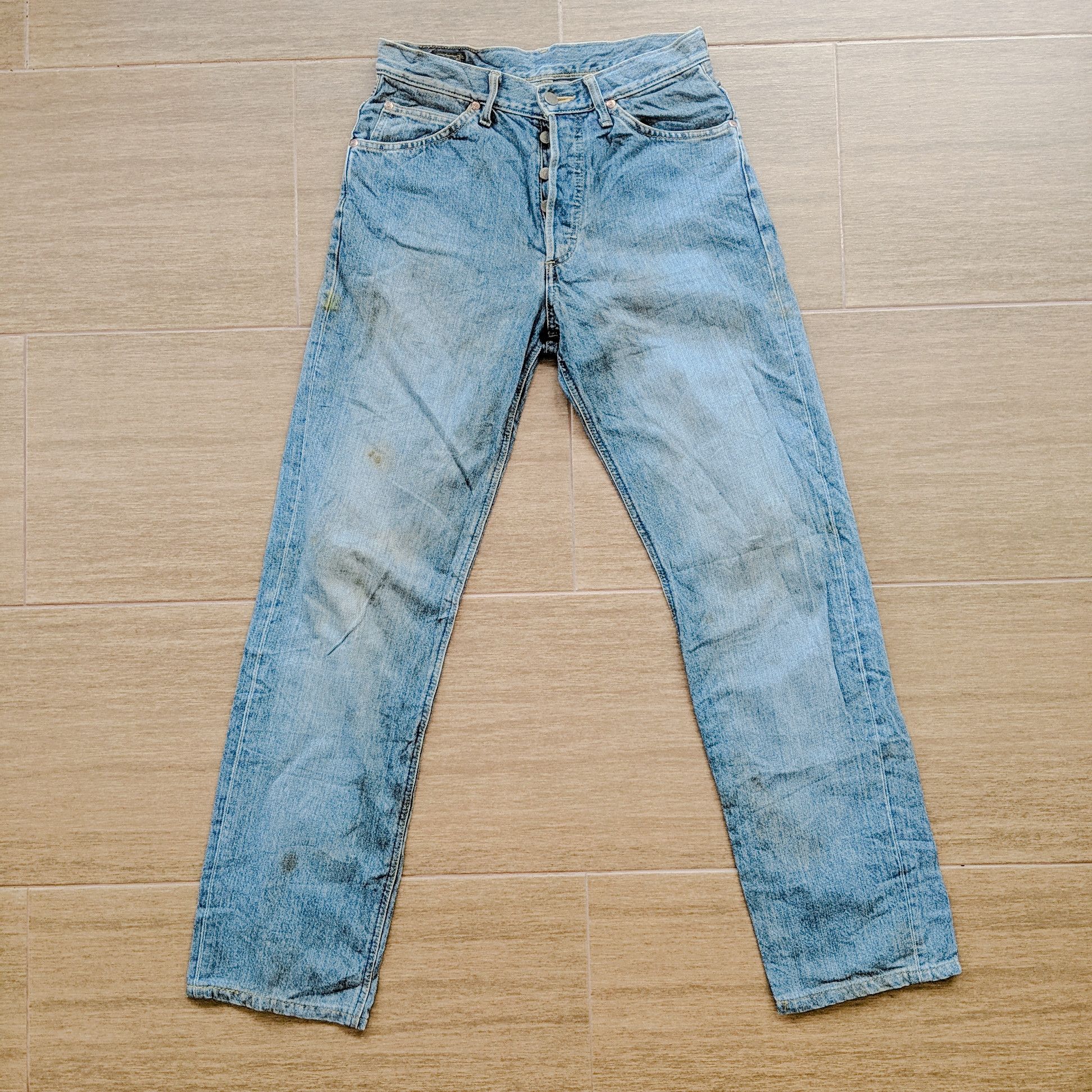 Jean × Lee × Vintage Vintage Lee Button Fly Zip Faded Denim Trousers Pants Size US 28 / EU 44 - 1 Thumbnail