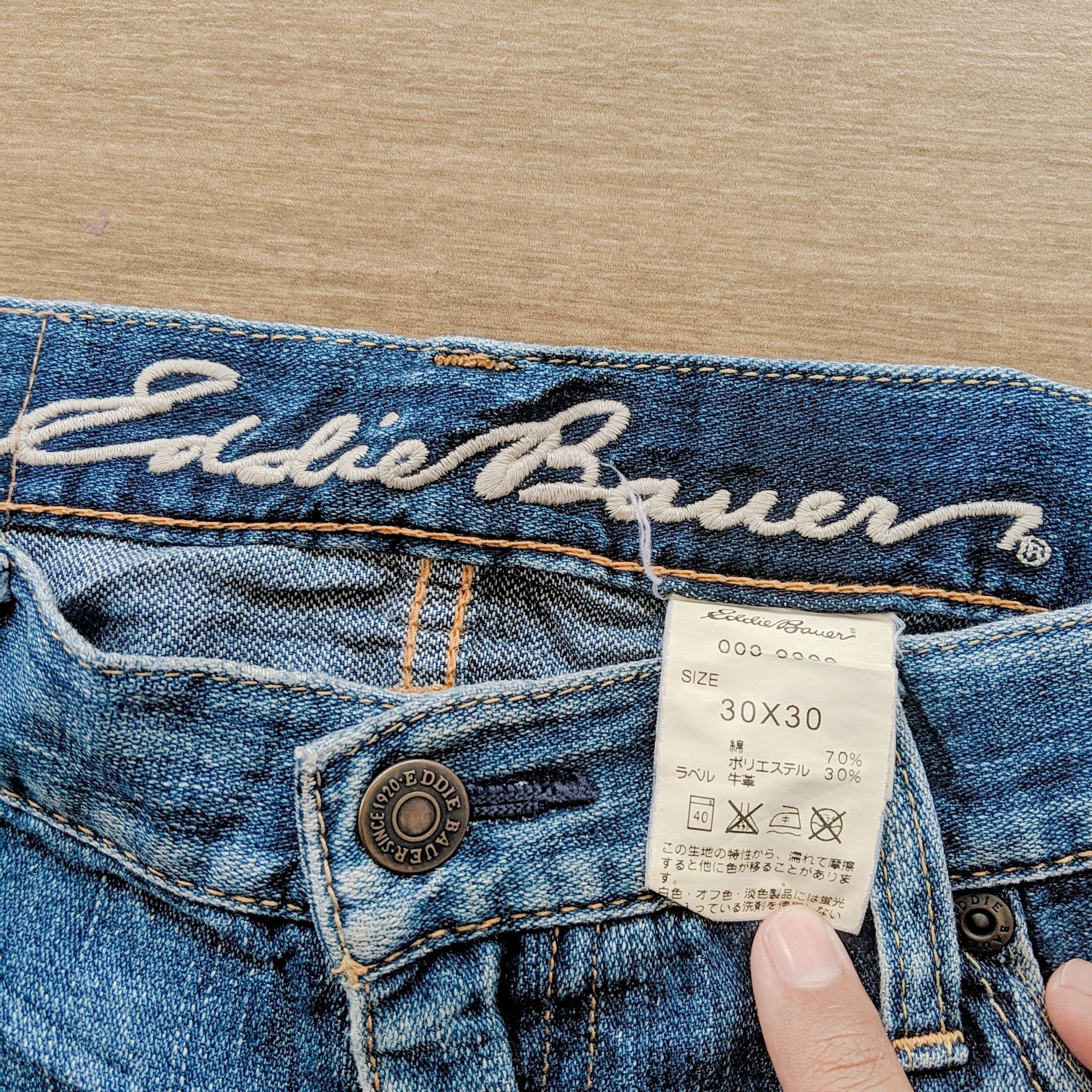 Japanese Brand × Jean × Vintage Vintage Eddie Bauer Distressed Faded Denim Pants Size US 32 / EU 48 - 8 Thumbnail