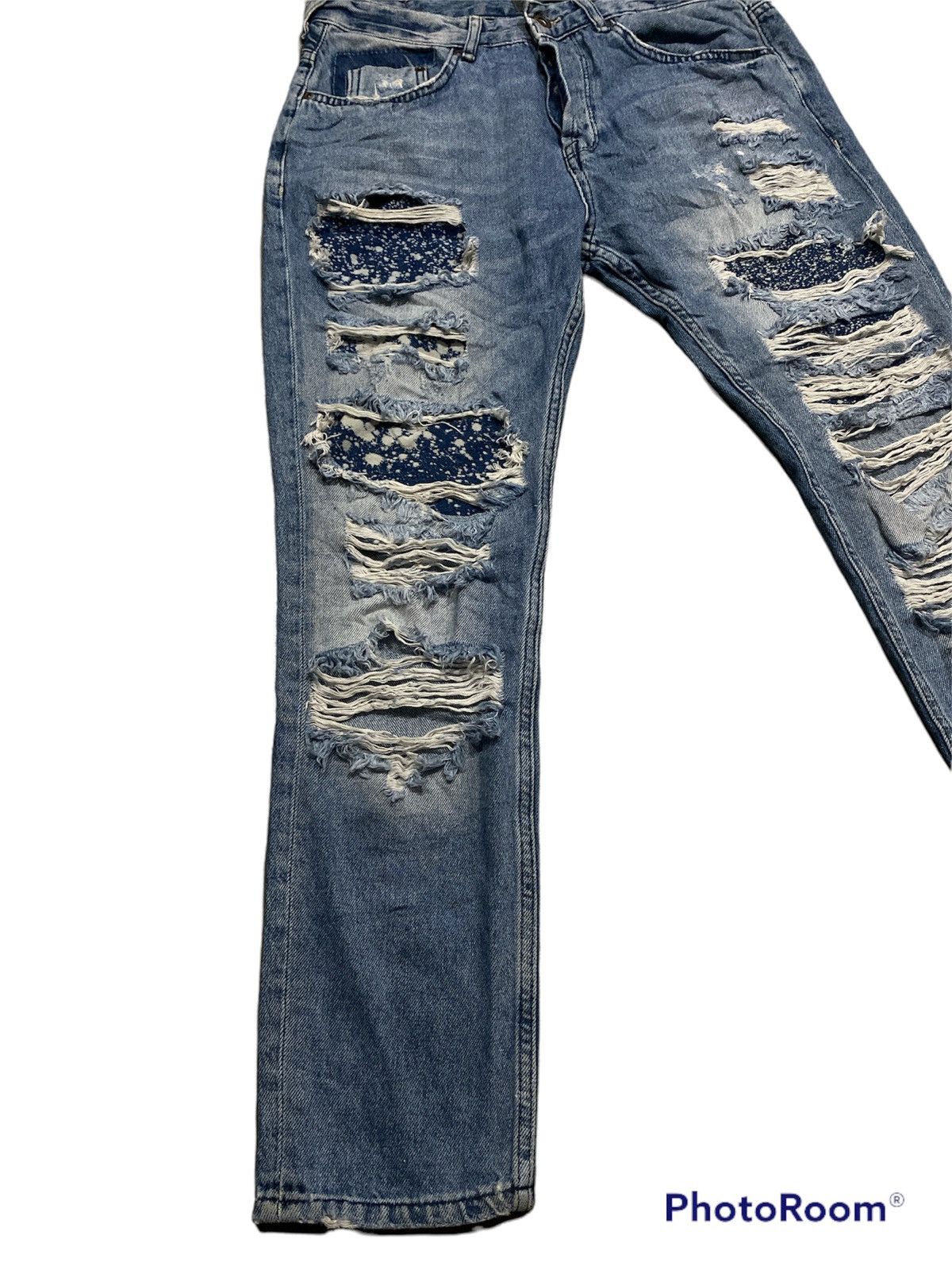 Hysteric Glamour Zara Men Denim Punk Seditionaries Ripped Bondage 121 Size US 31 - 2 Thumbnail
