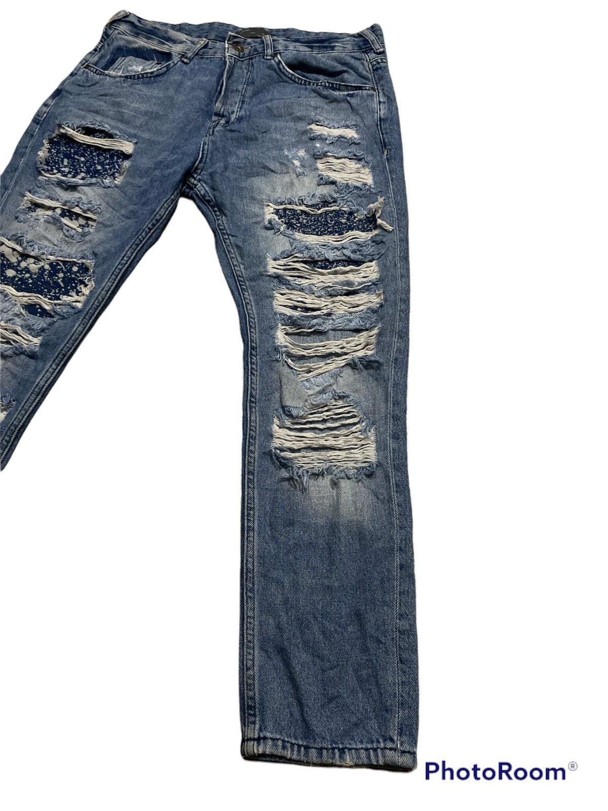Hysteric Glamour Zara Men Denim Punk Seditionaries Ripped Bondage 121 Size US 31 - 3 Thumbnail