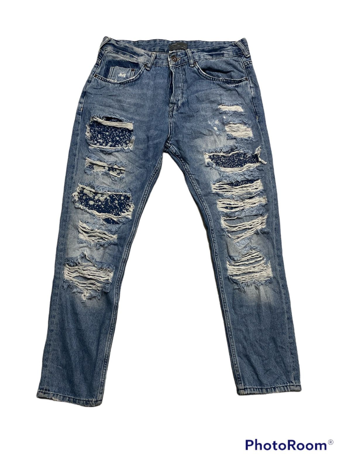 Hysteric Glamour Zara Men Denim Punk Seditionaries Ripped Bondage 121 Size US 31 - 1 Thumbnail
