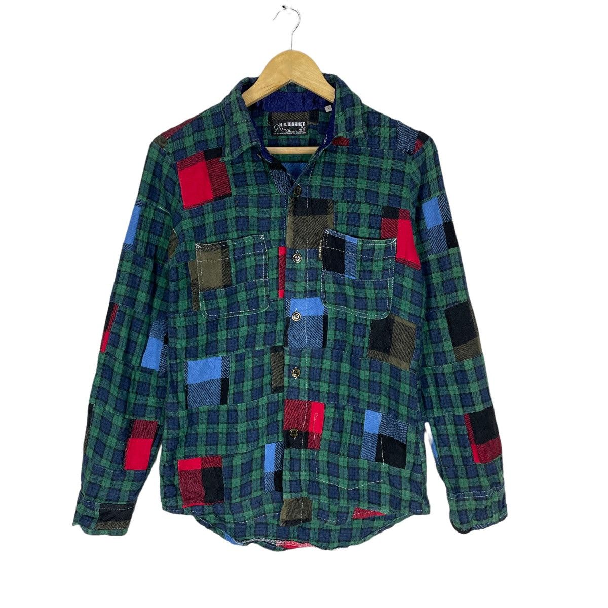 Blue Blue Japan ❄️HR MARKET BLUE BLUE PATCHWORK BUTTON UP SHIRT Size US S / EU 44-46 / 1 - 1 Thumbnail