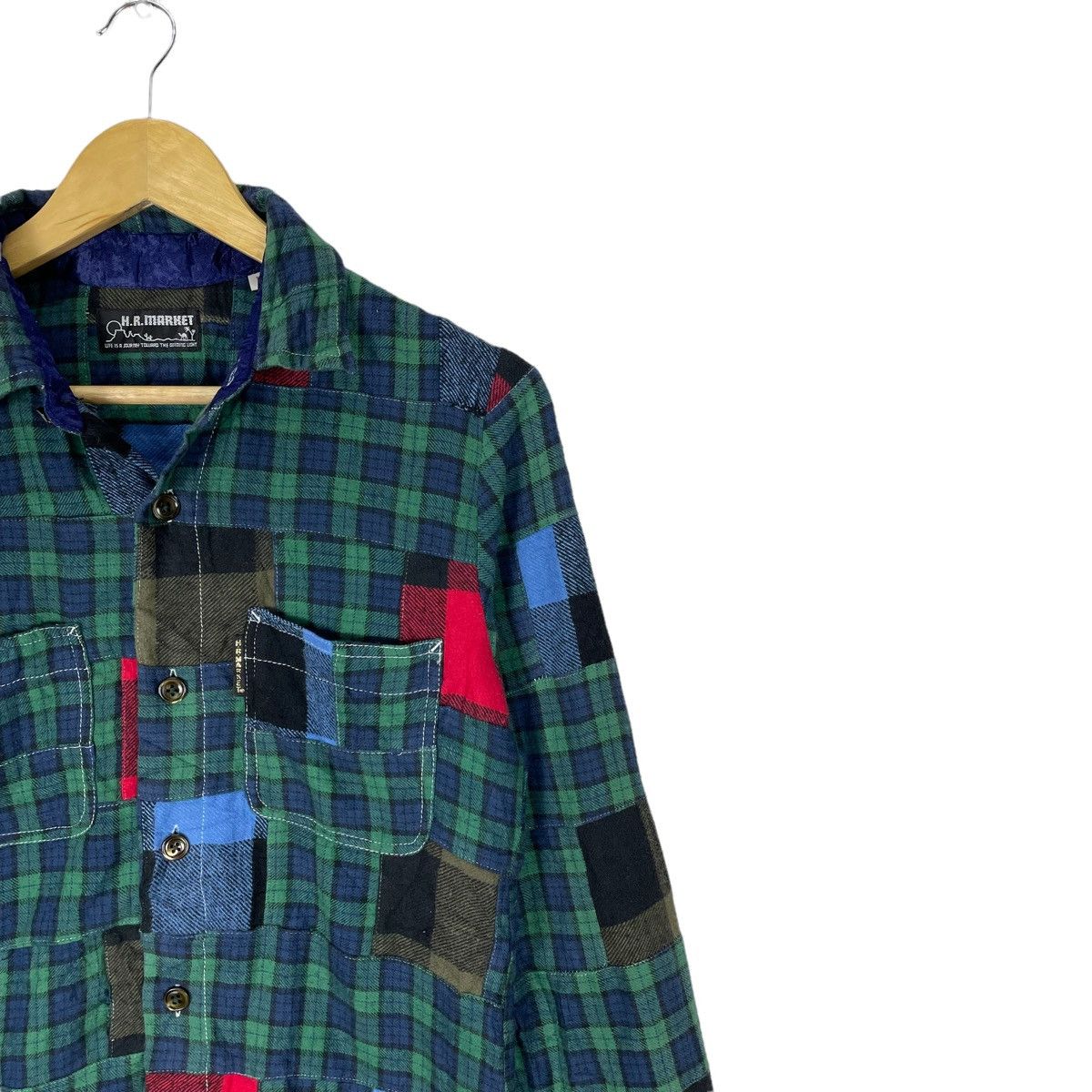Blue Blue Japan ❄️HR MARKET BLUE BLUE PATCHWORK BUTTON UP SHIRT Size US S / EU 44-46 / 1 - 3 Thumbnail