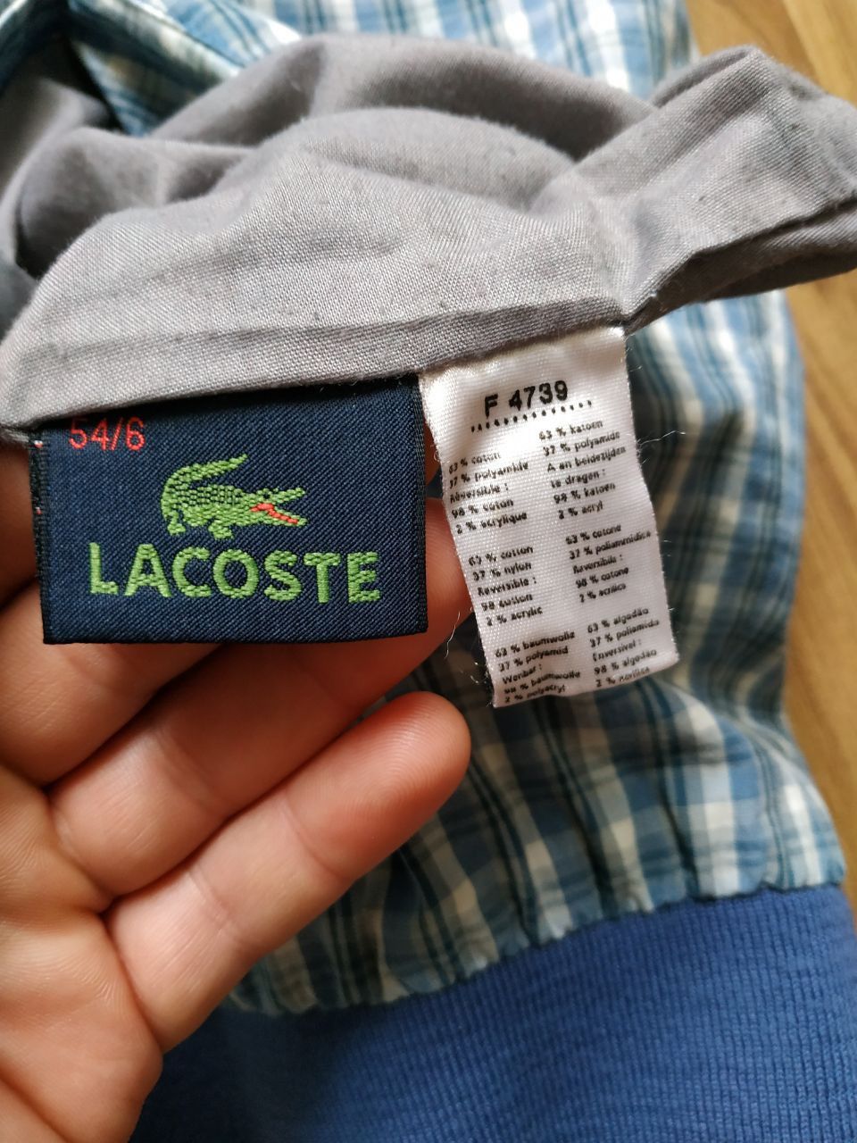 Lacoste Vintage Lacoste Vintage Bomber Reversible Jacket Burberry Size US XL / EU 56 / 4 - 9 Thumbnail