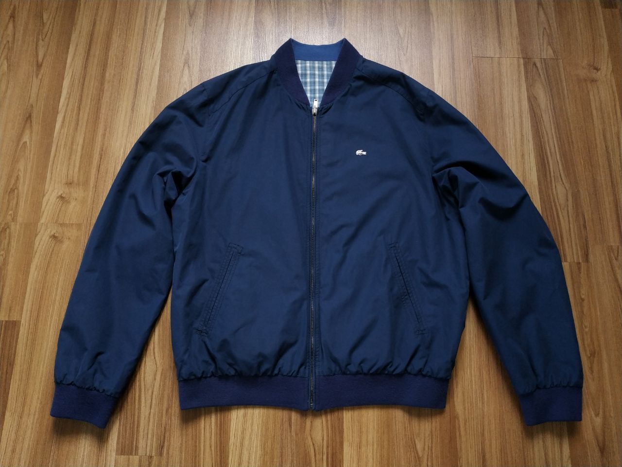 Lacoste Vintage Lacoste Vintage Bomber Reversible Jacket Burberry Size US XL / EU 56 / 4 - 1 Thumbnail