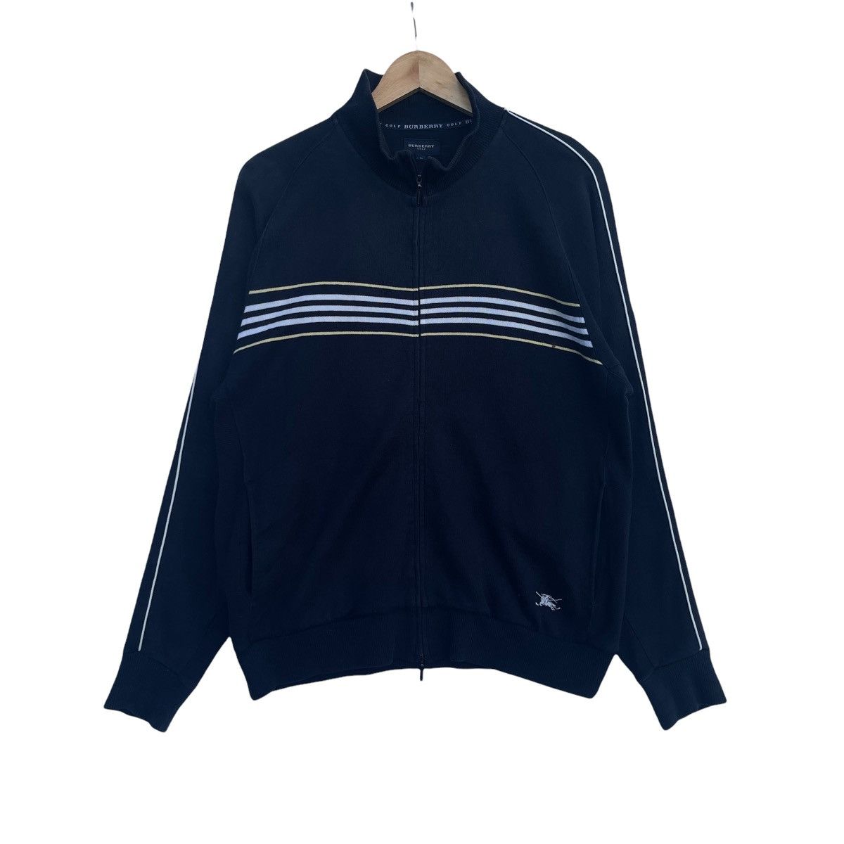 Burberry Burberry Striped Full Zip Sweater Size US L / EU 52-54 / 3 - 1 Thumbnail