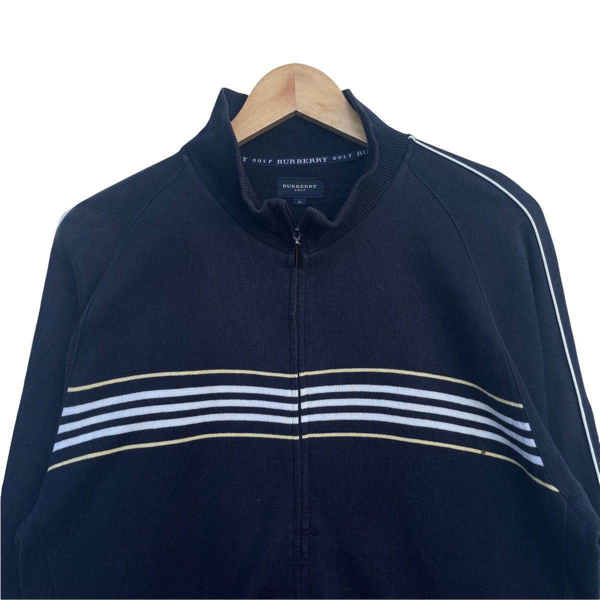 Burberry Burberry Striped Full Zip Sweater Size US L / EU 52-54 / 3 - 2 Thumbnail