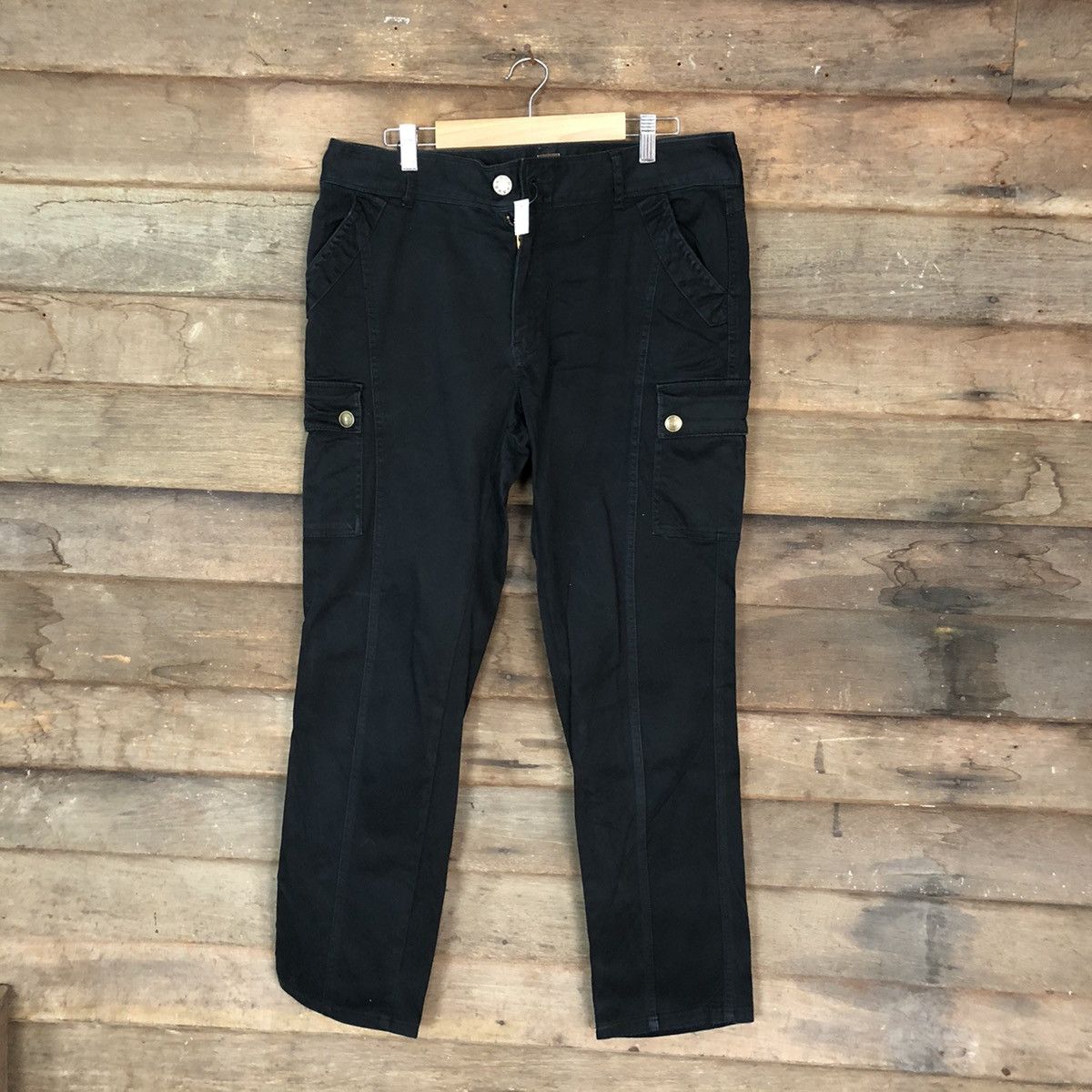 Japanese Brand Hop Kins Black streetwear multi pocket Cargo Pants #4481 Size US 33 - 1 Thumbnail