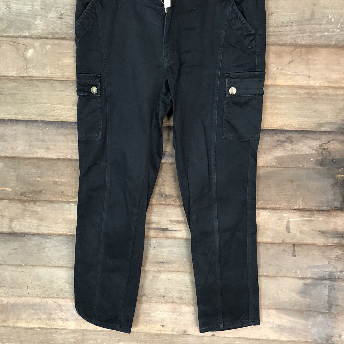 Japanese Brand Hop Kins Black streetwear multi pocket Cargo Pants #4481 Size US 33 - 3 Thumbnail