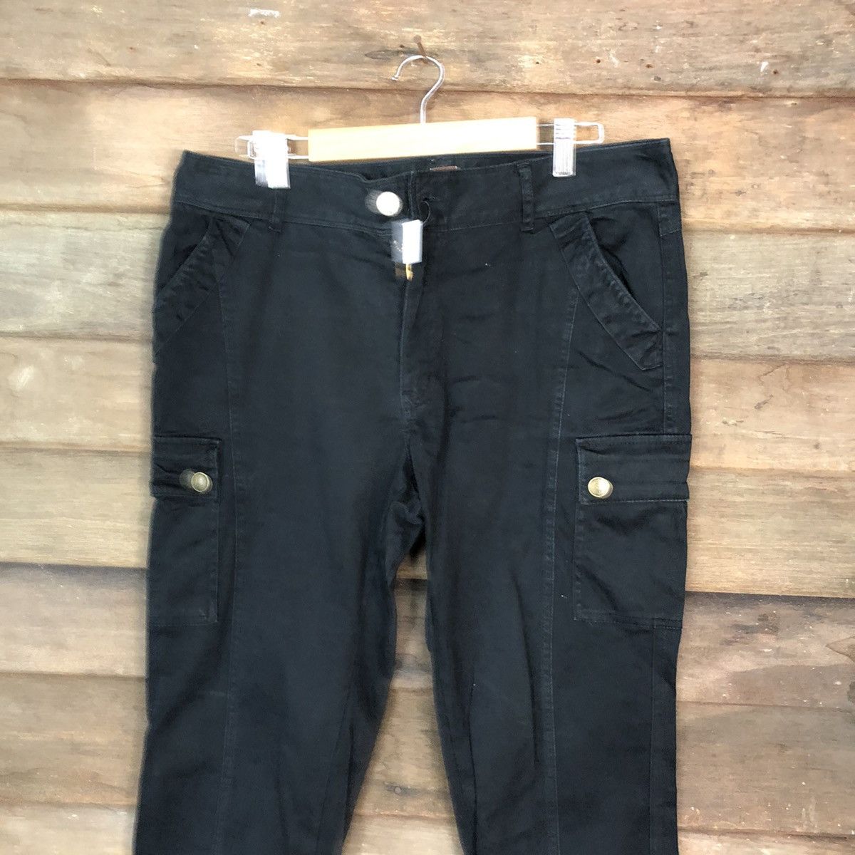 Japanese Brand Hop Kins Black streetwear multi pocket Cargo Pants #4481 Size US 33 - 2 Thumbnail