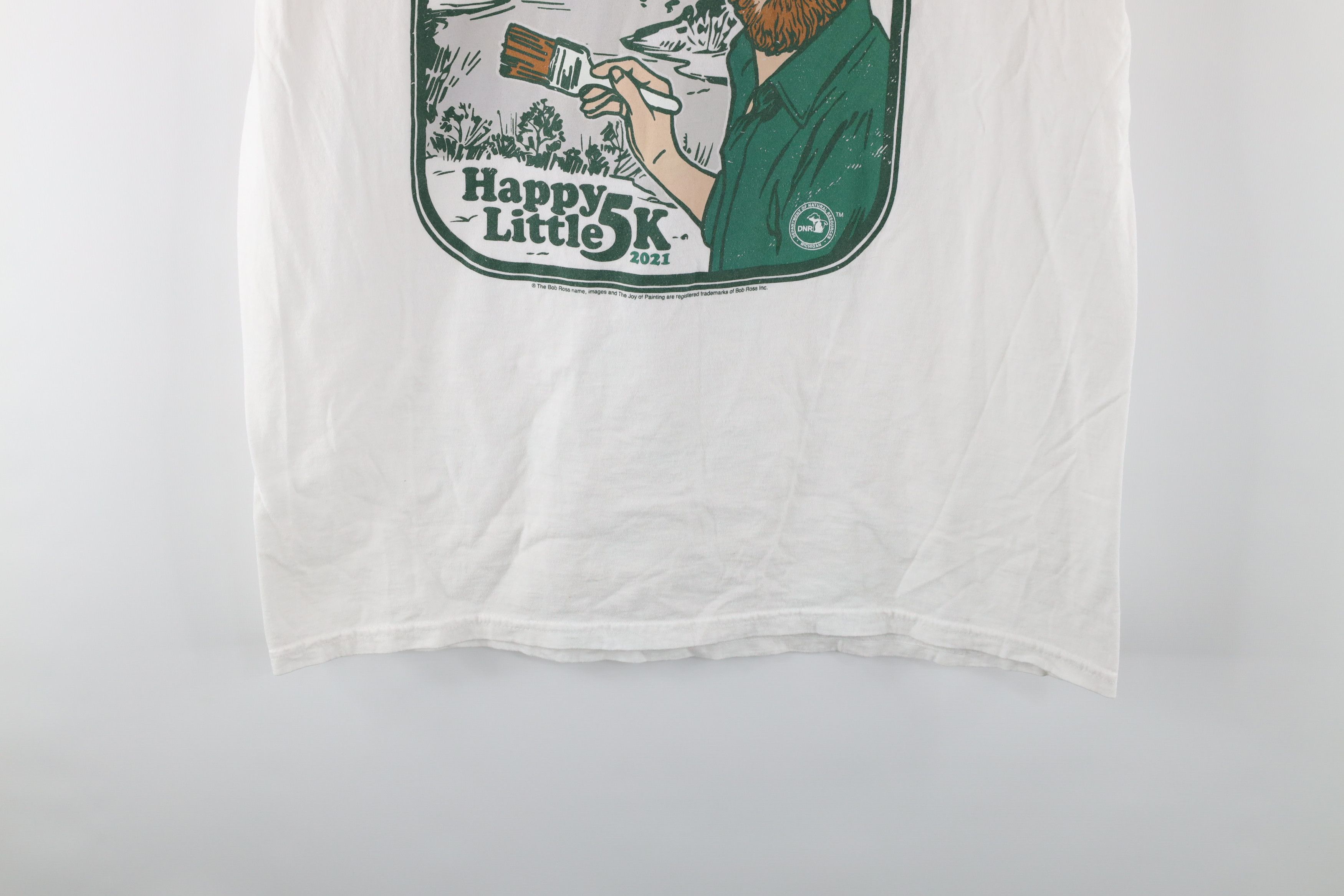 Vintage Bob Ross Michigan State Parks Run Trees 5k Race T-Shirt Size US L / EU 52-54 / 3 - 3 Thumbnail