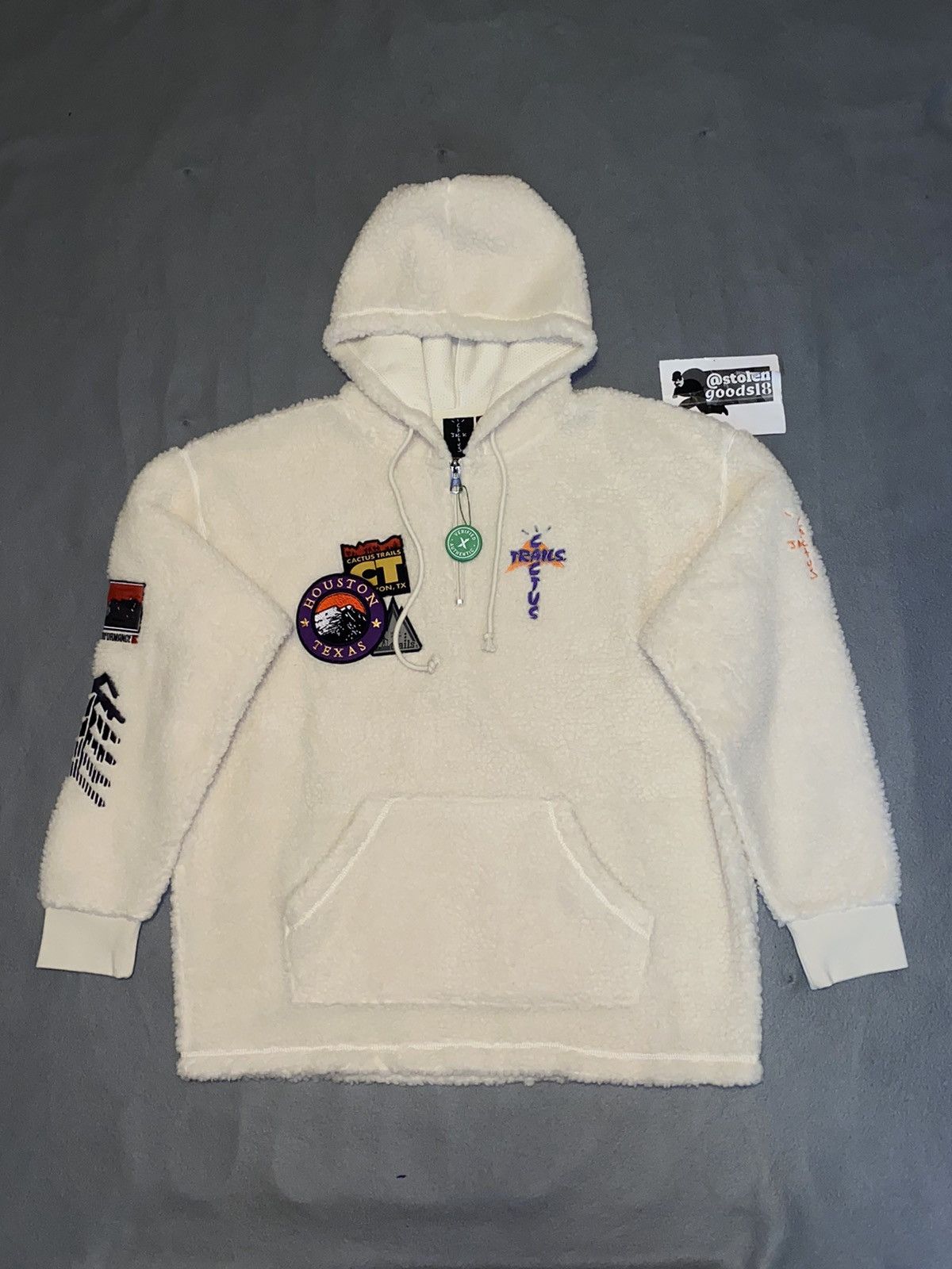 travis scott half zip sherpa hoodie