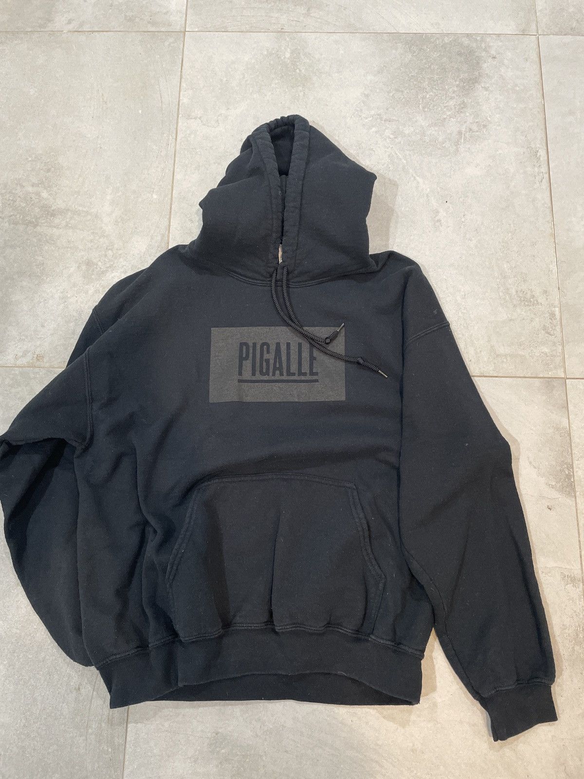 Pigalle Streetwear ASAP ROCKY PIGALLE BOX LOGO BLACK BOXY HOODIE Grailed