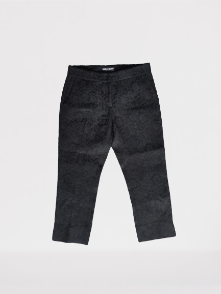 Dolce & Gabbana Dolce Gabbana Pants Design 40 IT Black Flowers Size 27" / US 4 / IT 40 - 1 Thumbnail